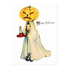 Pumpkinhead (Vintage Halloween Card) Post Cards