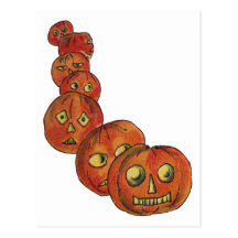 Pumpkins (Vintage Halloween Card) Postcard