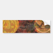 Pumpkiny Halloween Greetings Bumper Sticker