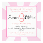 punk rock birthday party invite pink black stripes
