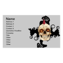 Punk Rock Gothic Skull with Red Mohawk Business Card