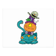Punpkin monster cat post cards