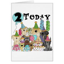 Puppies 2nd Birthday Bash Tshirts and Gifts Greeting Cards