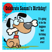 Puppy Dog Customised Birthday Invites invitations