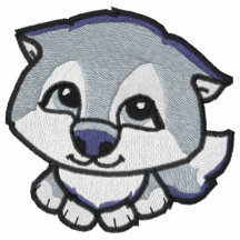 Puppy Siberian Husky Embroidered Shirt