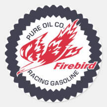 Pure Firebird Racing Gasoline vintage sign Round Stickers