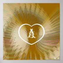 Pure Love Angelic Wings White Golden Poster