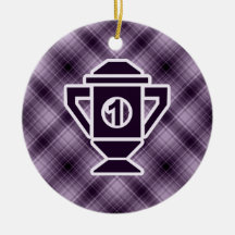 Purple 1st Place Trophy Christmas Tree Ornament