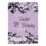 Purple 21st Birthday Party Invitation Card