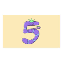 Purple 5th Birthday Cartoon. Business Card Templates