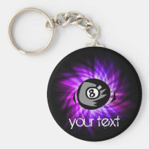 Purple 8 ball keychains