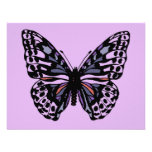 Purple and Black Butterfly Personalized Invitations