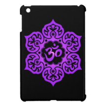 Purple and Black Floral Aum Design