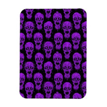 Purple and Black Zombie Apocalypse Pattern Magnet
