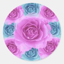 Purple and Blue Roses Sticker