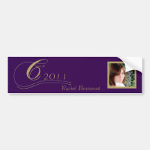 Purple and Gold Modern Classic Wine Label Bumper Sticker