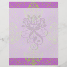 purple and lime green henna style damask full color flyer