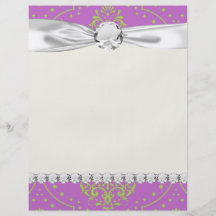 purple and lime green henna style damask custom flyer