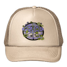 Purple and Lime Peace Mesh Hat
