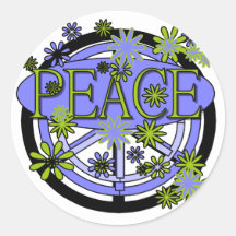 Purple and Lime Peace Stickers