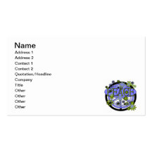 Purple and Lime Peace T-shirts and Gifts Business Card
