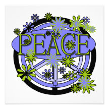 Purple and Lime Peace T-shirts and Gifts Personalized Invitation