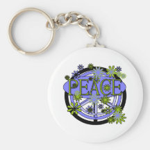 Purple and Lime Peace T-shirts and Gifts Key Chains