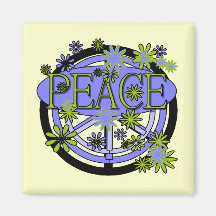 Purple and Lime Peace T-shirts and Gifts Fridge Magnet