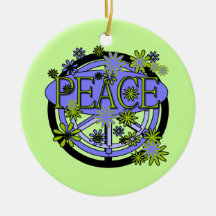 Purple and Lime Peace T-shirts and Gifts Christmas Ornament