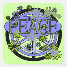 Purple and Lime Peace T-shirts and Gifts Stickers