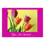 Purple And Orange Tulips Party Invitations