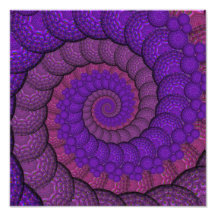Purple and Pink Peacock Feather Fractal Photo Print