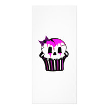 purple and pink skull cupcake customized rack card