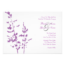 Purple and White Country Floral Wedding Invitation