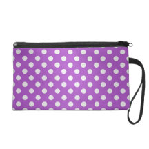 Purple and White Polka Dots Wristlet Purse