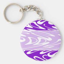 Purple and White Retro Pattern. Key Chains