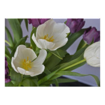 Purple and White Tulips Invitation