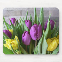 Purple And Yellow Tulips Mousepads