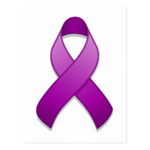 Purple Awareness Ribbon Postcard
