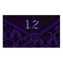 Purple & Black Goth Lace Wedding Business Card