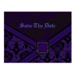 Purple & Black Goth Lace Wedding Post Cards