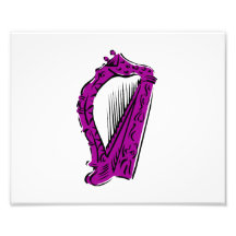 purple black ornate harp music design.png photo art