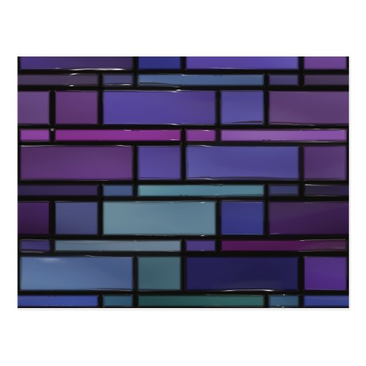Purple, Blue, and Teal Stained Glass Window Postcard