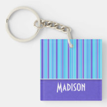Purple & Blue Stripes; Striped Acrylic Key Chains