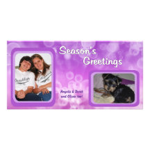 Purple Bubbles Season's Greetings Photo Card