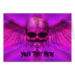 Purple Burst Winged Skull Card