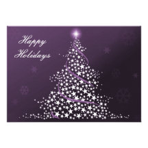 purple Business Holiday Flat cards Announcement