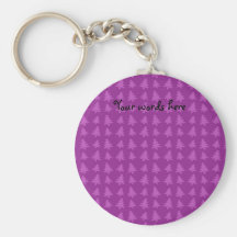 Purple christmas trees pattern key chain