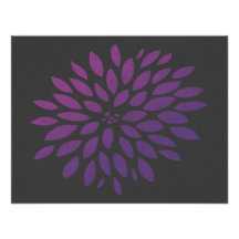 Purple Chrysanthemum Personalized Invitation