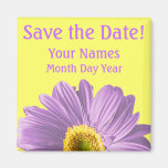 Purple Daisy Flower Save The Date Custom Fridge Magnet